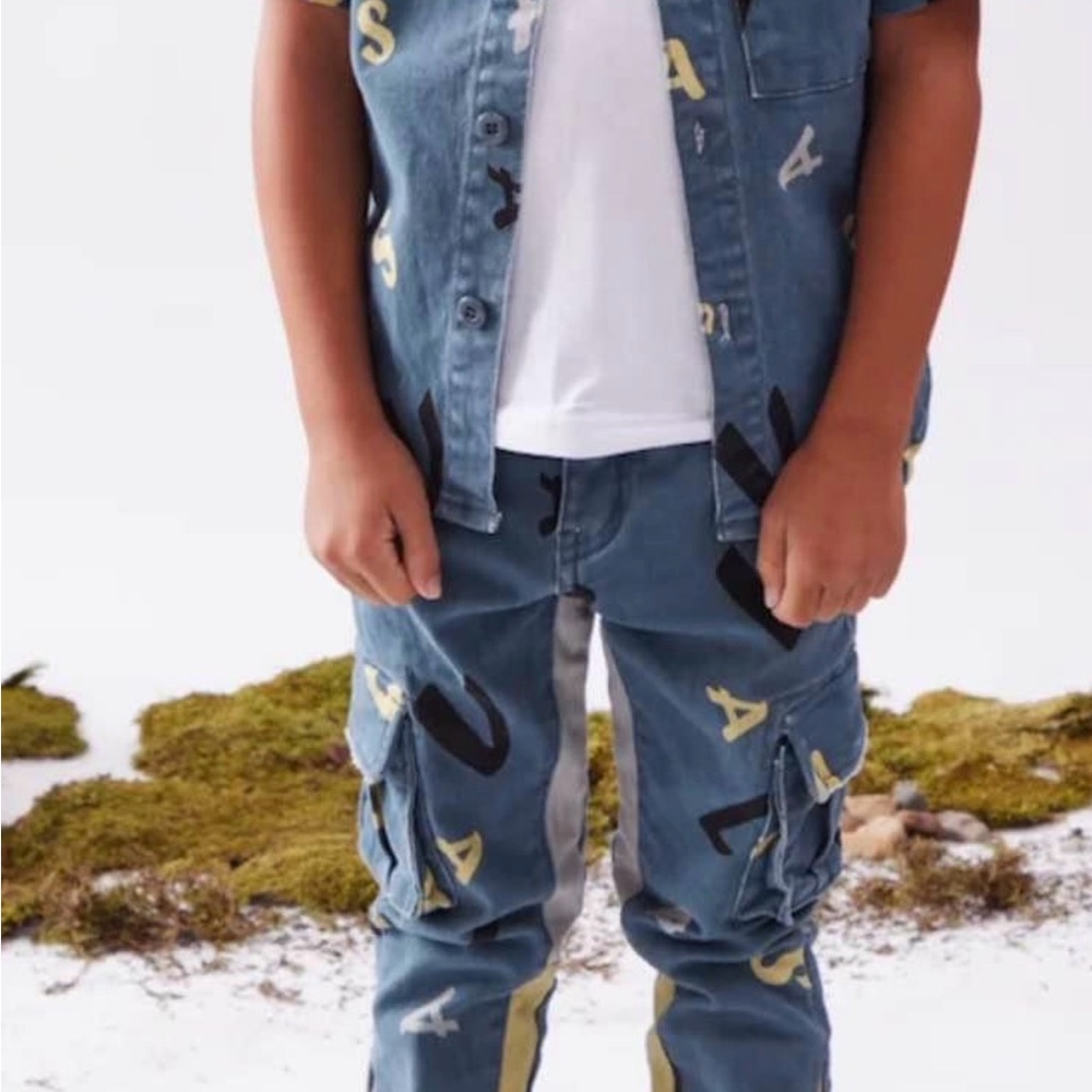 Valabasas Kids Denim Matching Set With Hat